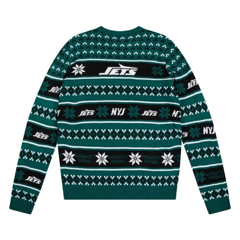 NWT FOCO NFL New York Jets Big Logo Ugly Christmas Sweater Men's Large